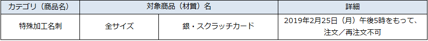  商品販売中止