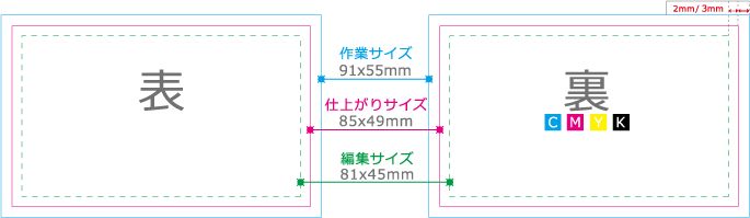 85×49mm / 3号・女性用サイズ・オフセット印刷